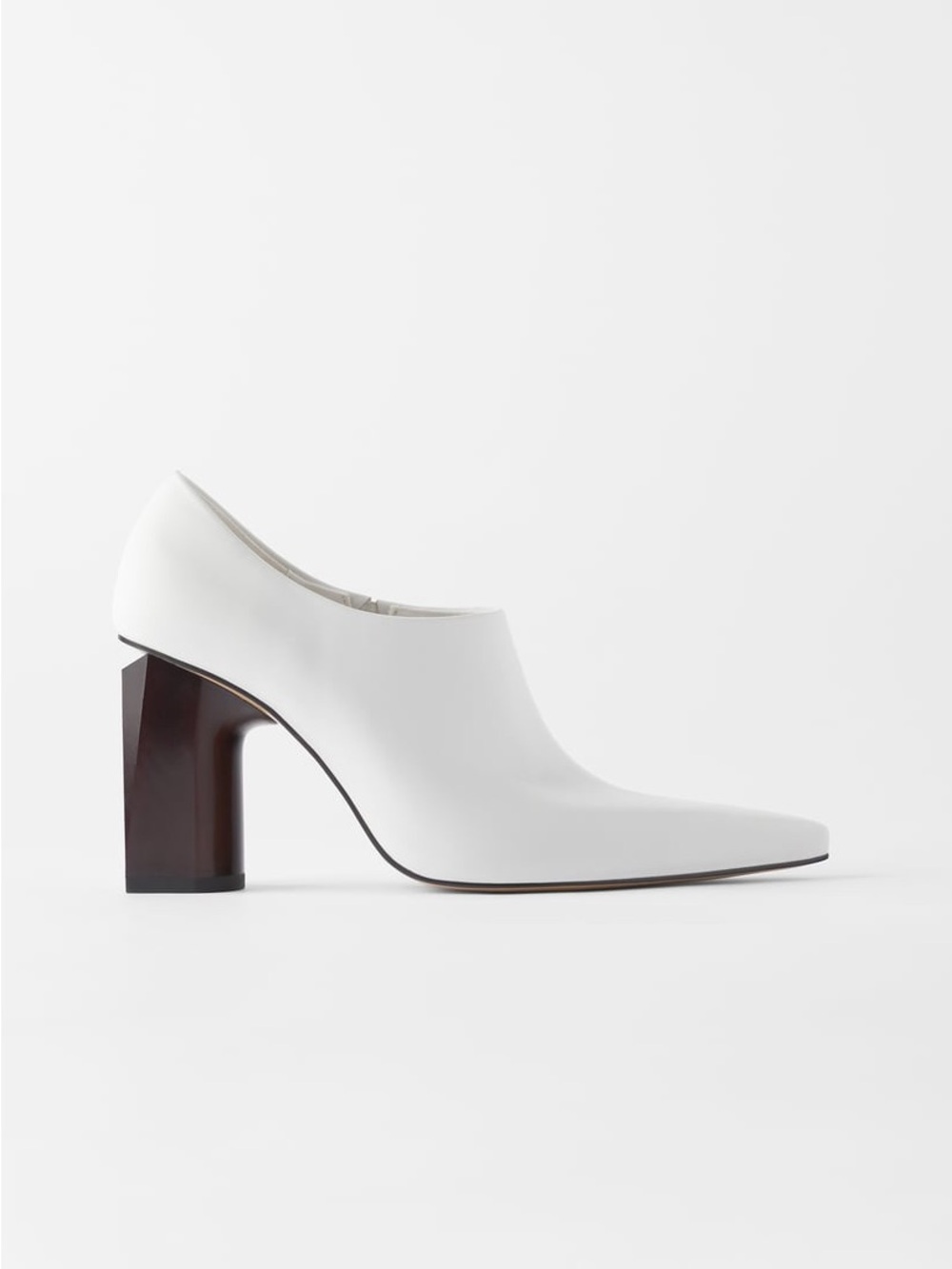 Zara Women's White Pointed Heel Shoe